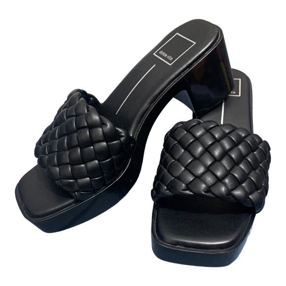 EMON Black Stella Slide Open-Toe Sandals | Dolce Vita Dolce Vita‎ Stella Square Toe Sandals Slides Heels Black 7.5 Excellent condition
